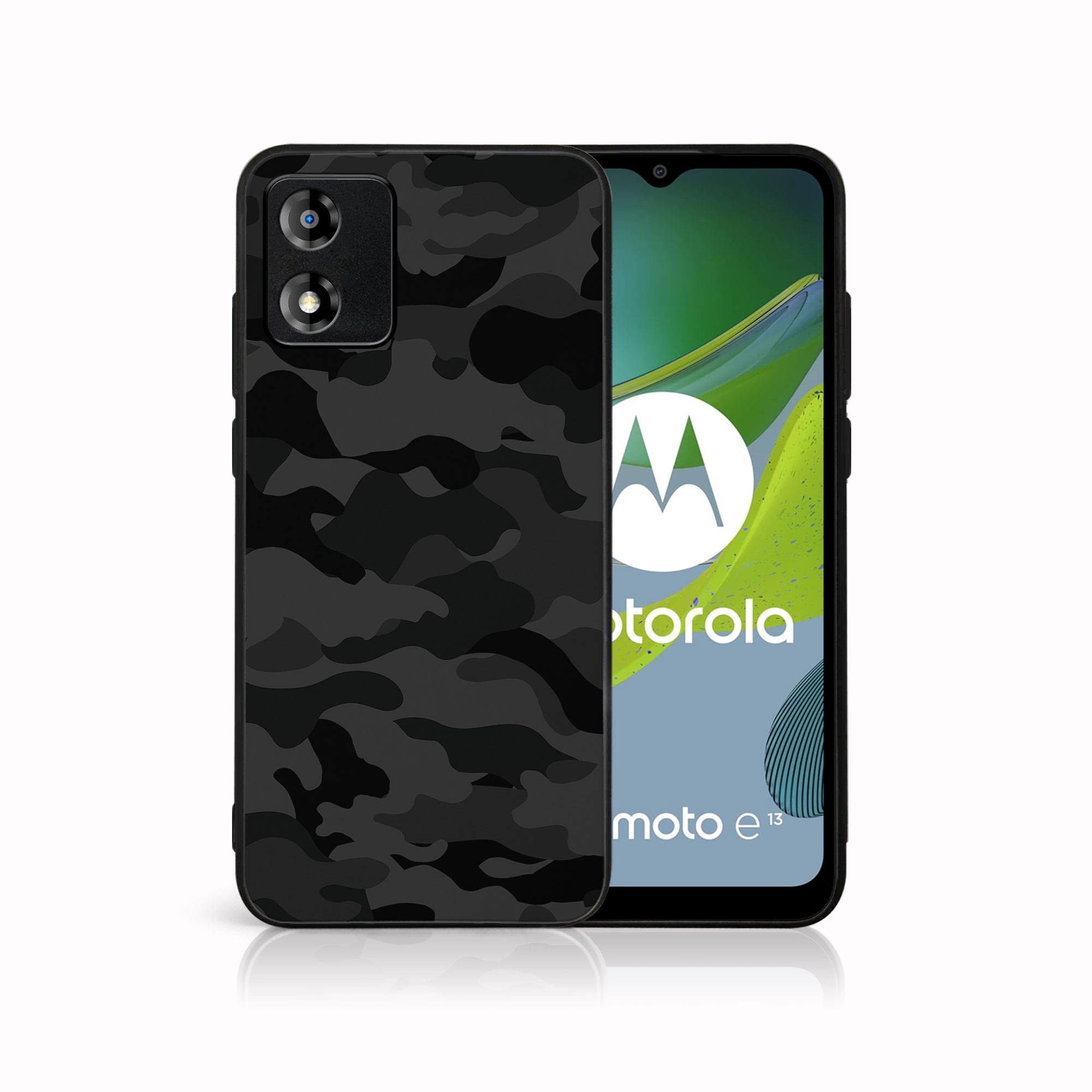 MY ART Husă De Protecție Pentru Motorola Moto E13 BLACK CAMO (234)