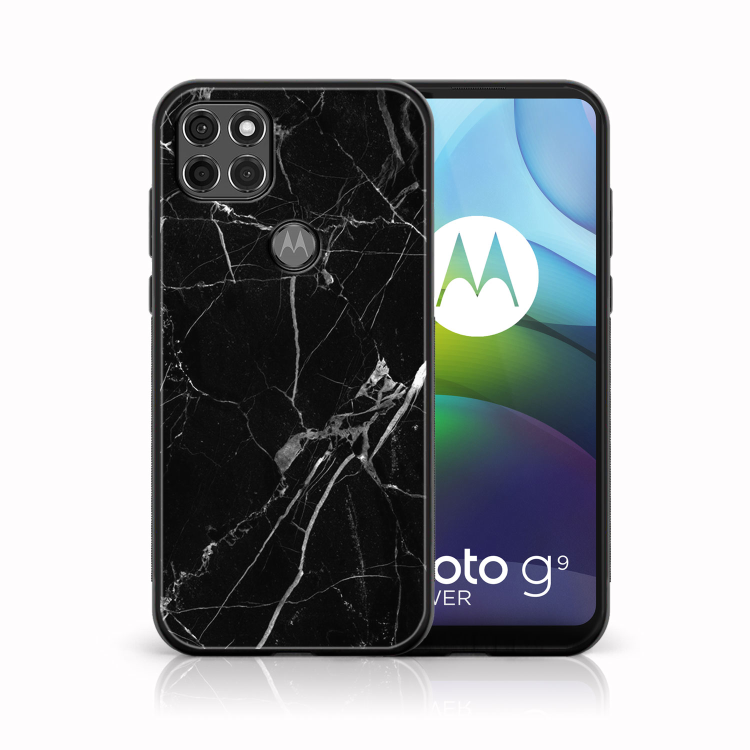 Husa din silicon MY ART Motorola Moto G9 Power BLACK MARBLE (142)