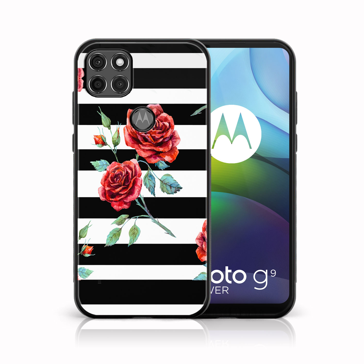 Husa din silicon MY ART Motorola Moto G9 Power WHITE - BLACK (034)