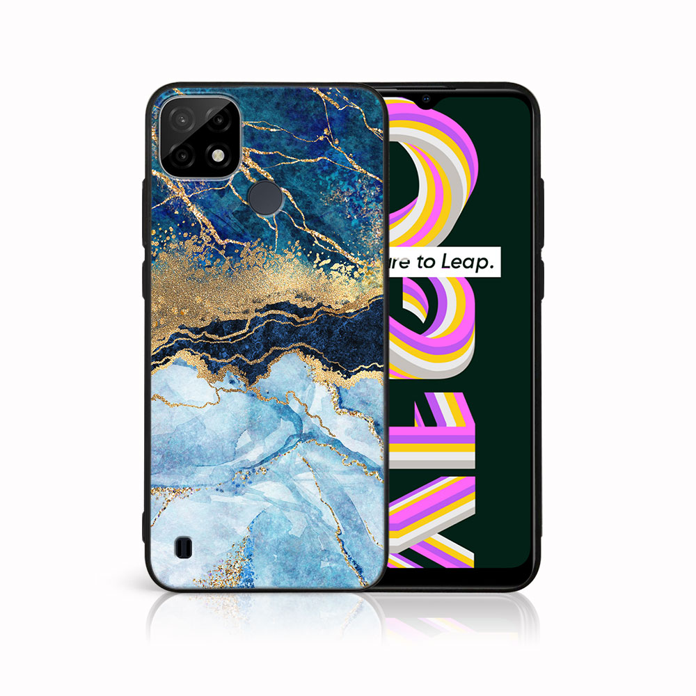 MY ART Husă De Protecție Realme C21 - BLUE MARBLE (141)