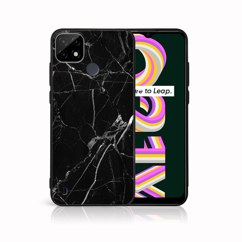 MY ART Husă De Protecție Realme C21 - BLACK MARBLE (142)