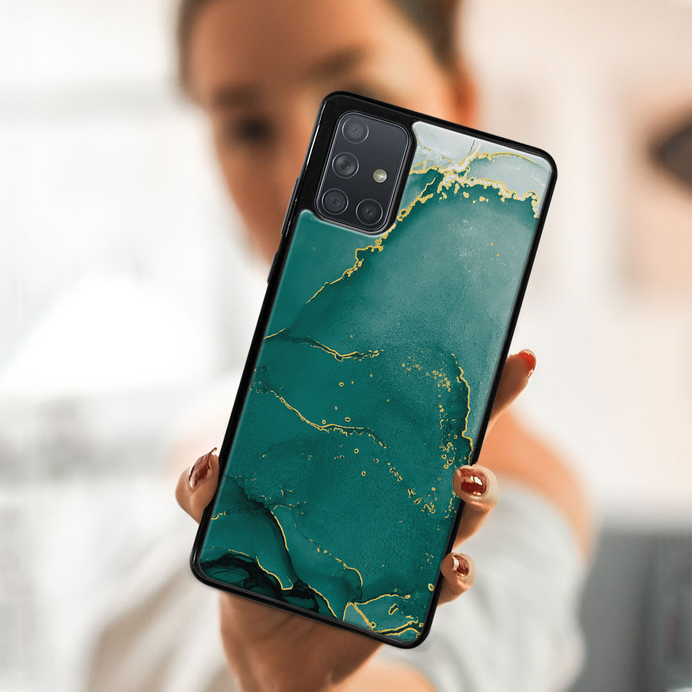 MY ART Husă De Protecție Samsung Galaxy A71 -GREEN MARBLE (145)