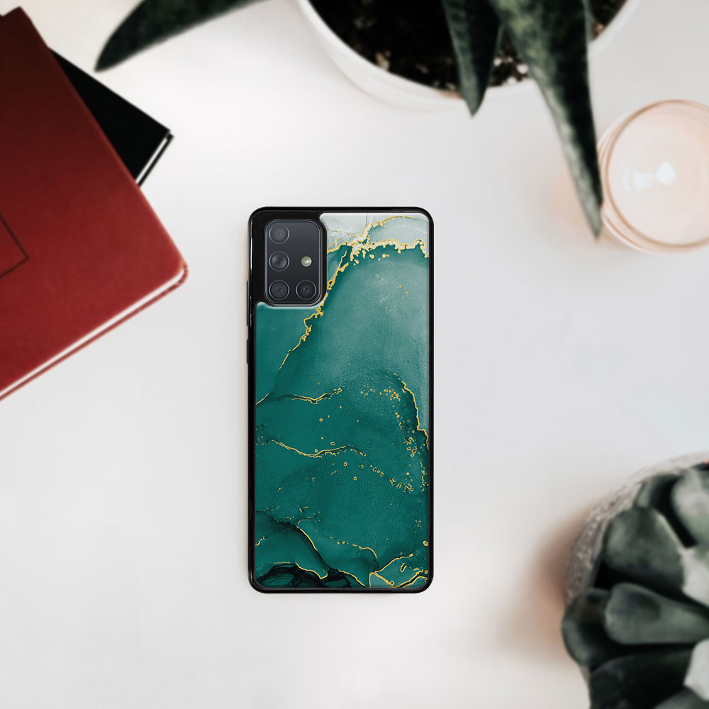 MY ART Husă De Protecție Samsung Galaxy A71 -GREEN MARBLE (145)