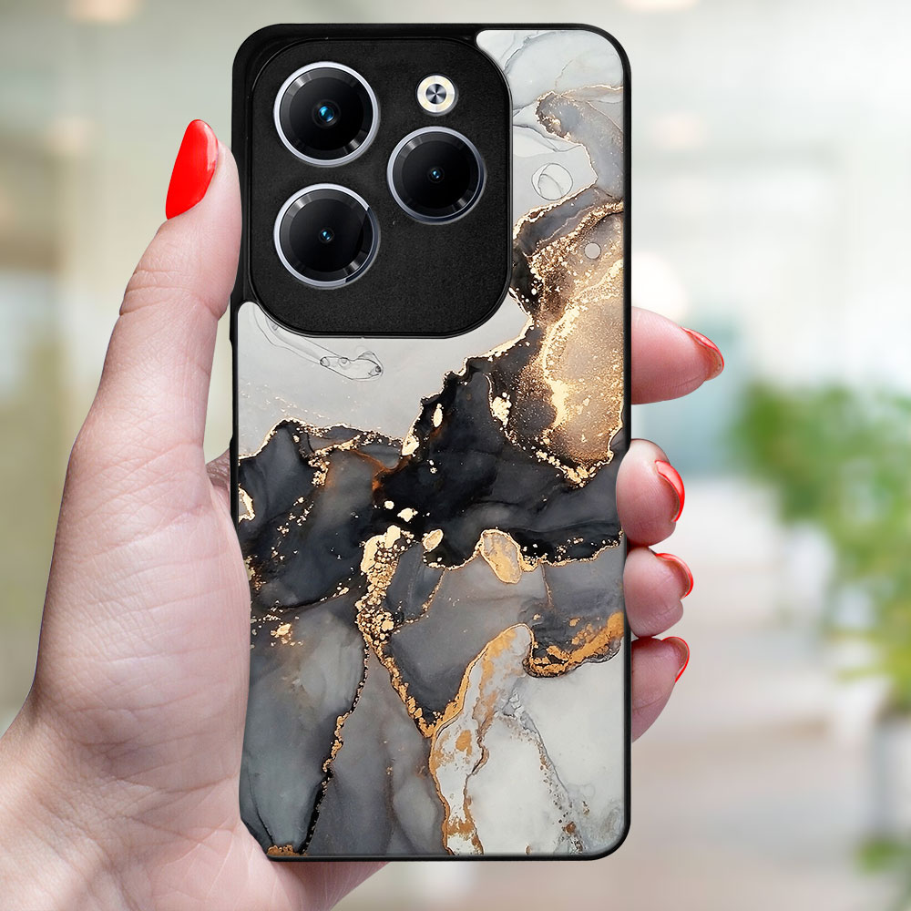 MY ART Husă De Protecție Pentru Infinix Hot 40 / Hot 40 Pentru GREY MARBLE (140)