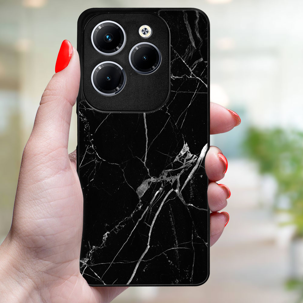 MY ART Capac De Protecție Pentru Infinix Hot 40 / Hot 40 Pentru BLACK MARBLE (142)