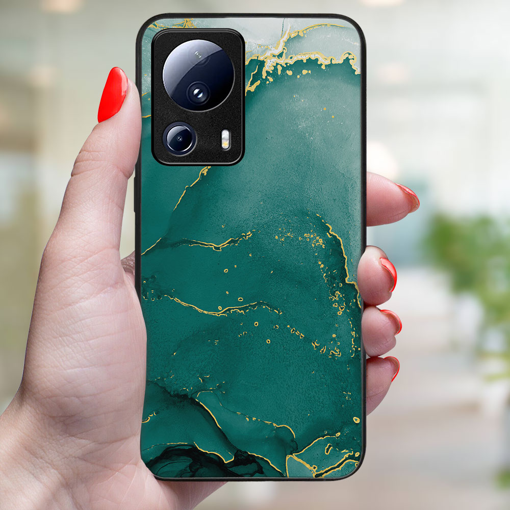 MY ART Capac De Protecție Pentru Xiaomi 13 Lite GREEN MARBLE (145)