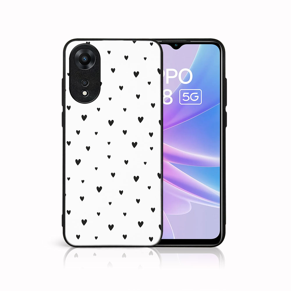 MY ART Husă De Protecție Pentru Oppo A78 5G BLACK HEARTS (167)