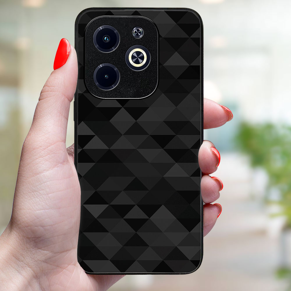 MY ART Husă De Protecție Pentru Infinix Hot 40i BLACK TRIANGURI (232)