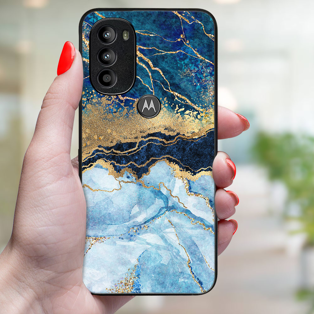 MY ART Husă De Protecție Motorola Moto G71 5G BLUE MARBLE (141)