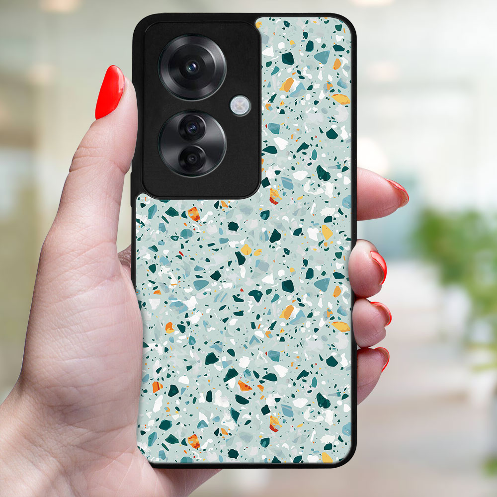 MY ART Husă De Protecție Pentru Oppo Reno11 F 5G BLUE TERRAZZO (164)