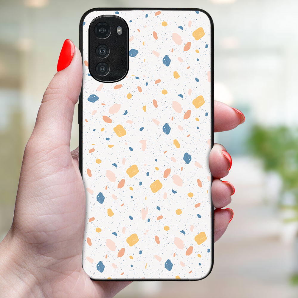 MY ART Husă De Protecție Pentru Motorola Moto E32 / E32s ORANGE TERRAZZO (165)