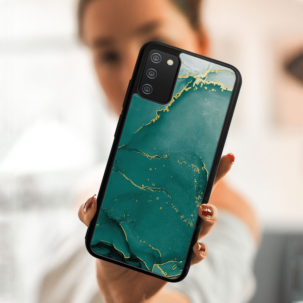 MY ART Husă De Protecție Samsung Galaxy A02s - MARBLE VERDE (145)