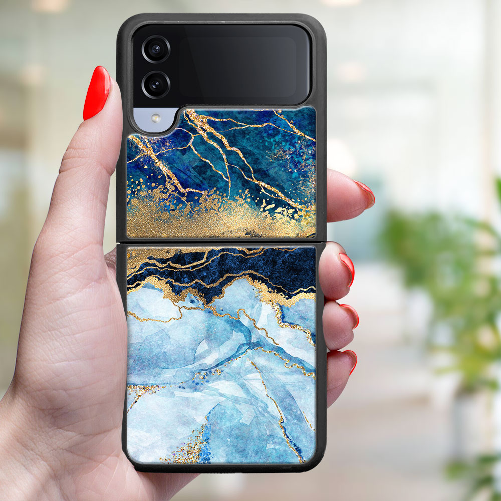 MY ART Capac De Protecție Pentru Samsung Galaxy Z Flip4 5G BLUE MARBLE (141)