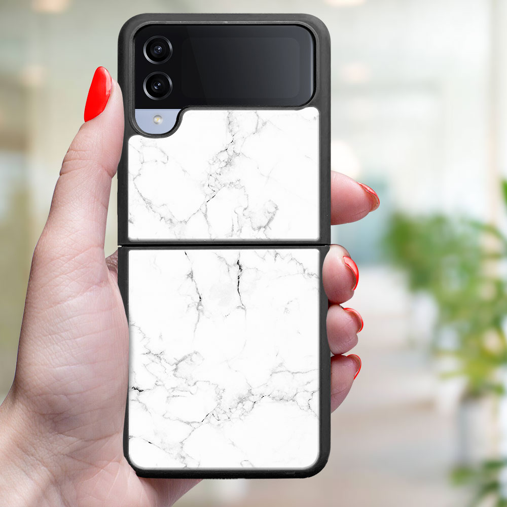 MY ART Capac De Protecție Pentru Samsung Galaxy Z Flip4 5G WHITE MARBLE (144)