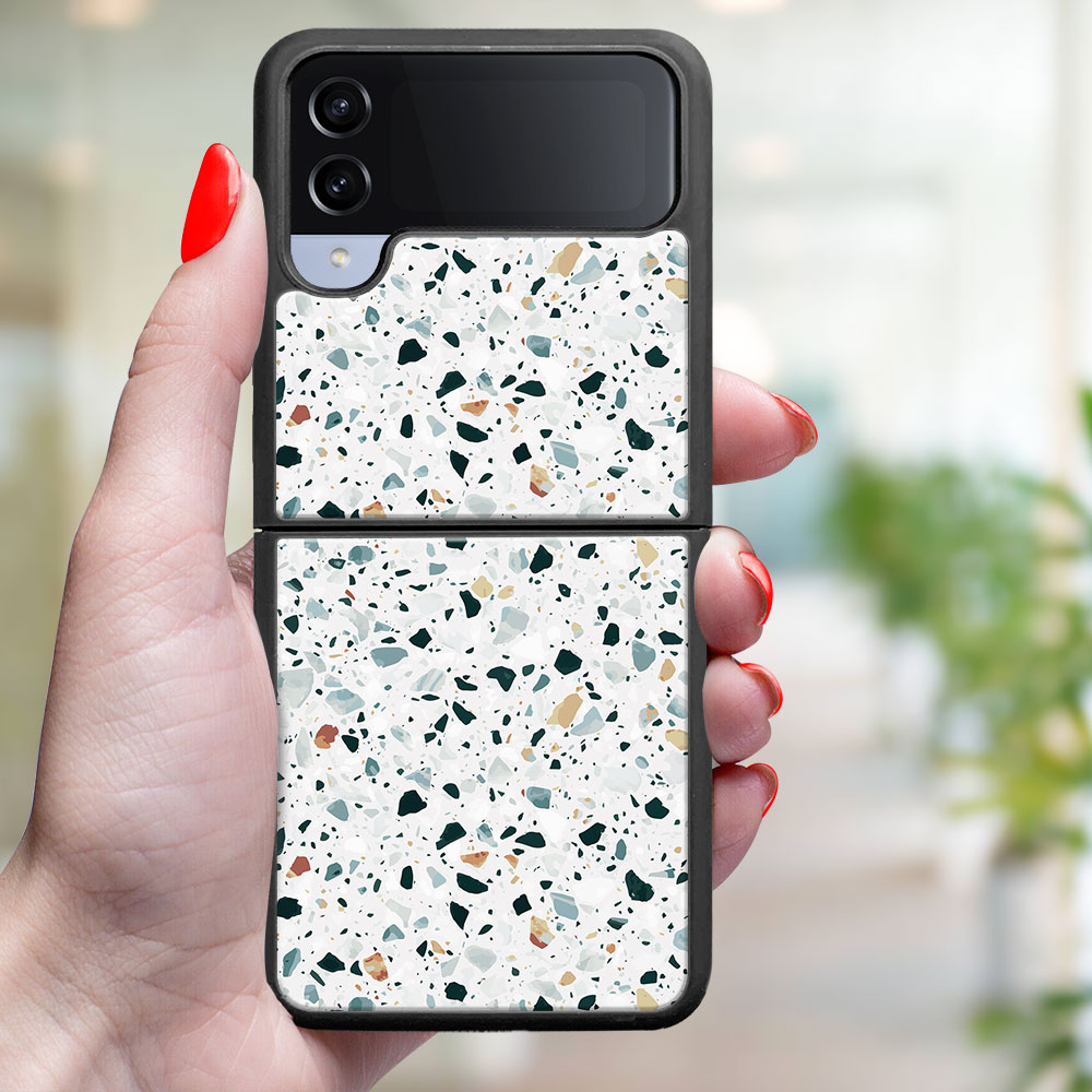 MY ART Husă De Protecție Pentru Samsung Galaxy Z Flip4 5G GREY TERRAZZO (163)