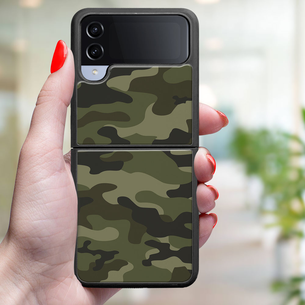 MY ART Husă De Protecție Pentru Samsung Galaxy Z Flip4 5G GREEN CAMO (235)