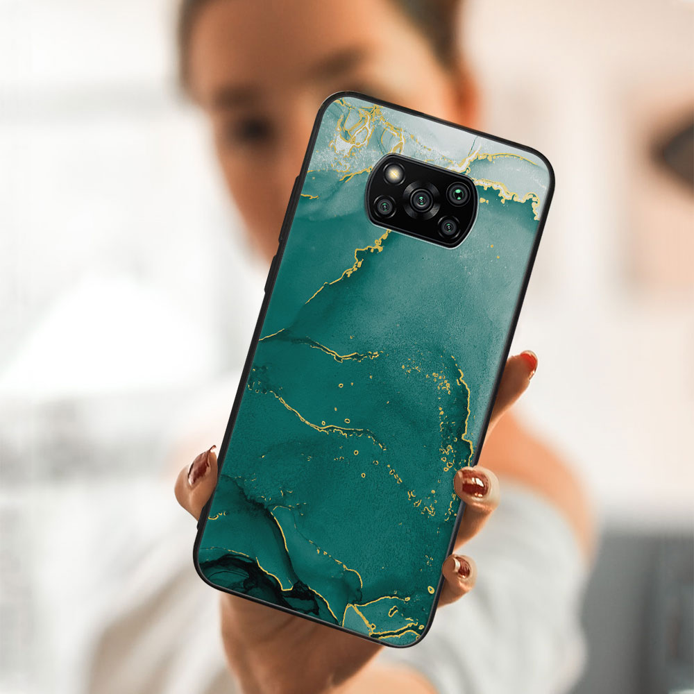 MY ART Husă De Protecție Xiaomi Poco X3 NFC / X3 Pro -GREEN MARBLE (145)