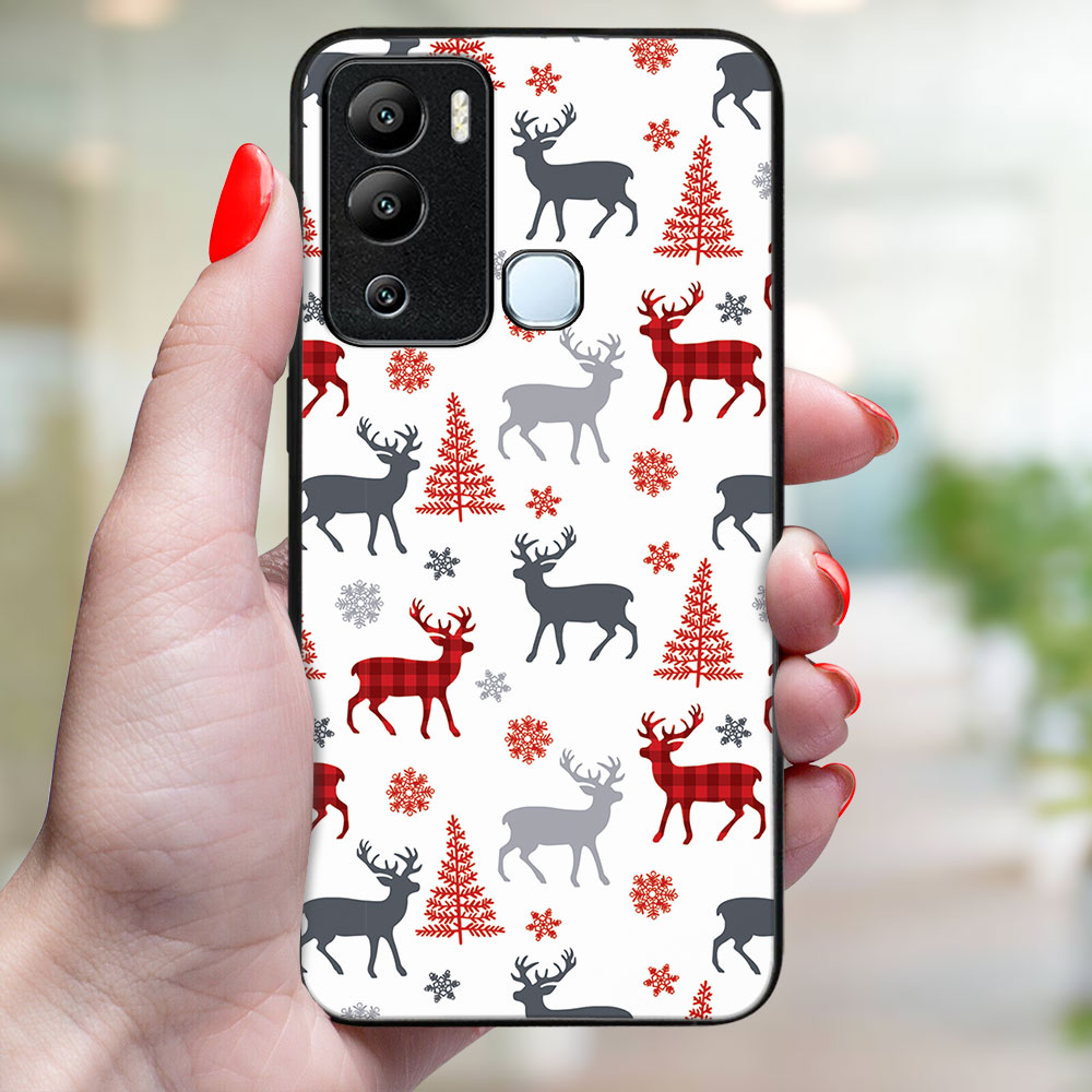 Coperta MY ART Cu Design De Crăciun Infinix Hot 12i DEER (068)