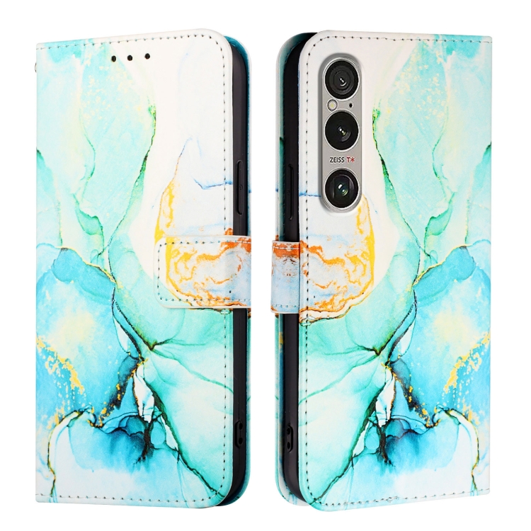 ART MARBLE Husă Portofel Pentru Sony Xperia 1 VI GREEN