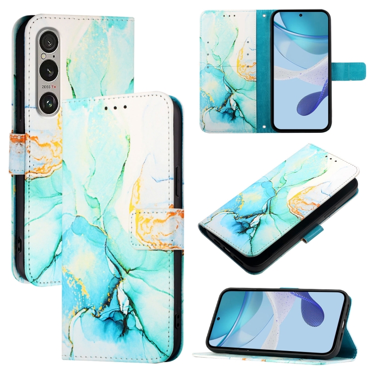 ART MARBLE Husă Portofel Pentru Sony Xperia 1 VI GREEN