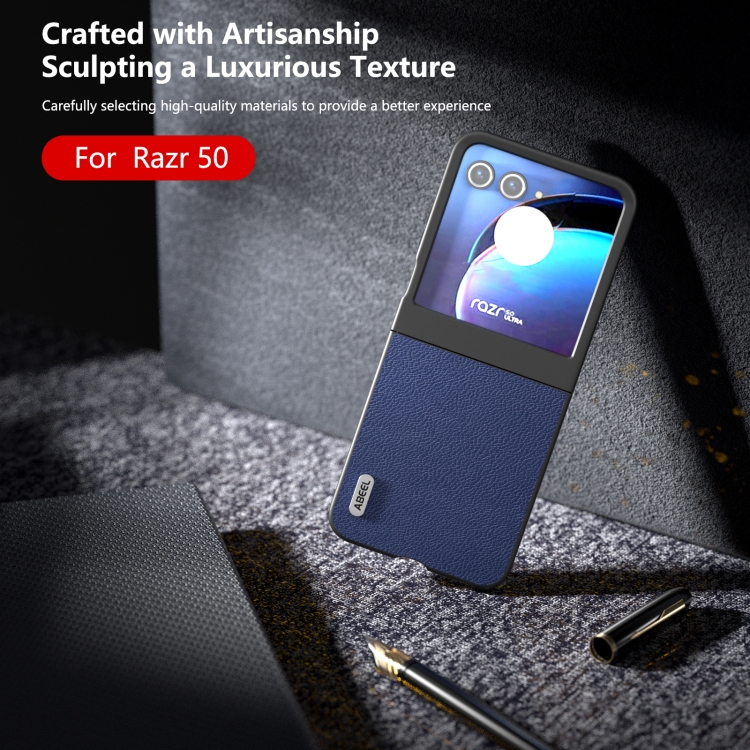 ABEEL LEATHER Capac Pentru Motorola Razr 50 Albastru închis