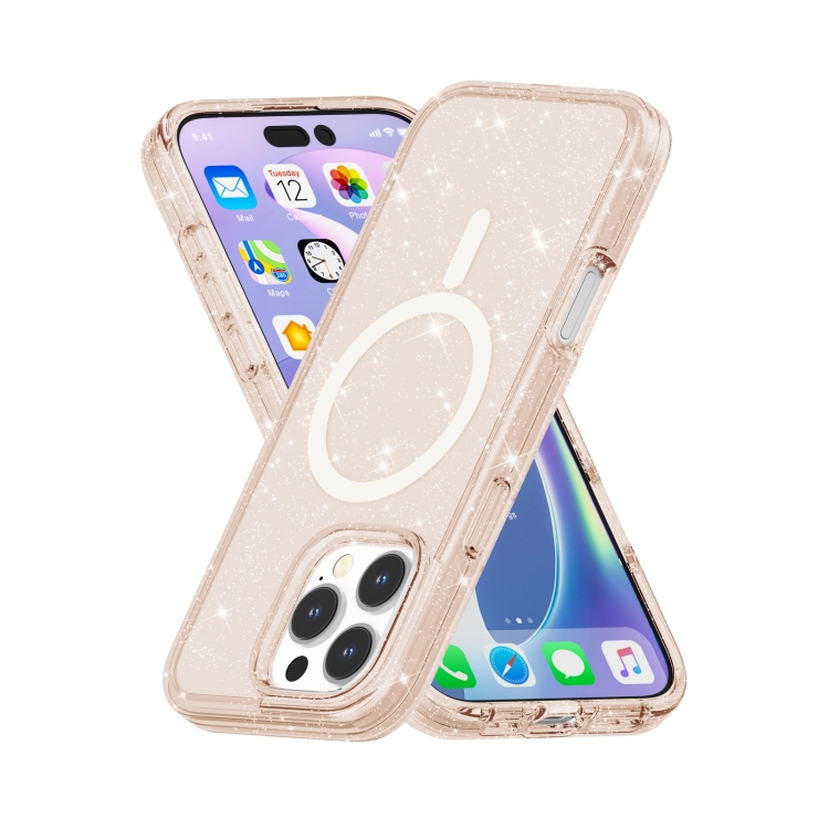 GLITTER MAGSAFE Husă De Protecție Pentru Apple IPhone 16 Pro Roz Somon