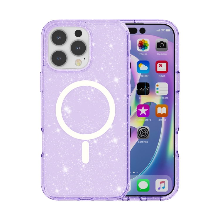 GLITTER MAGSAFE Husă De Protecție Pentru Apple IPhone 16 Pro Violet