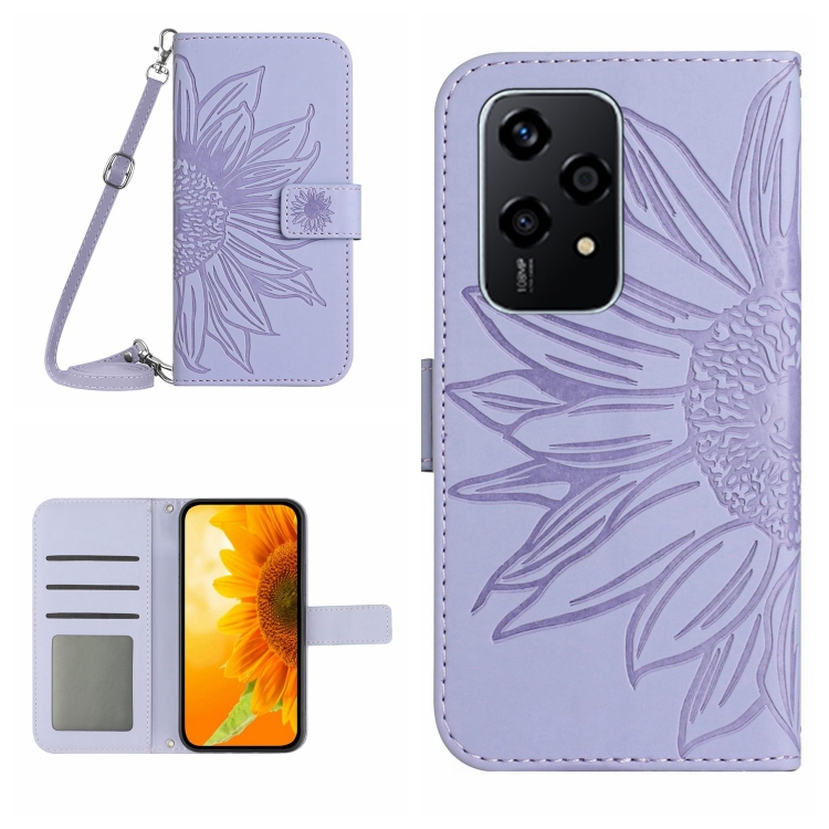 ART SUNFLOWER Husă Portofel Cu șnur Pentru Honor 200 Lite Violet