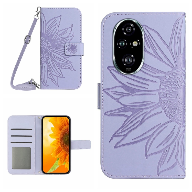 ART SUNFLOWER Husă Portofel Cu șnur Pentru Honor 200 Pro Violet