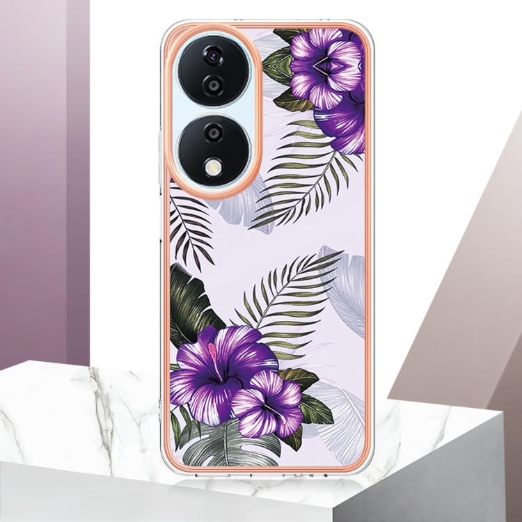 IMD MARBLE Husă De Protecție Pentru Honor X7b PURPLE FLORE