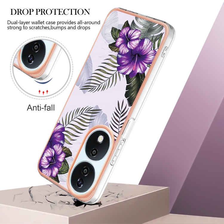 IMD MARBLE Husă De Protecție Pentru Honor X7b PURPLE FLORE