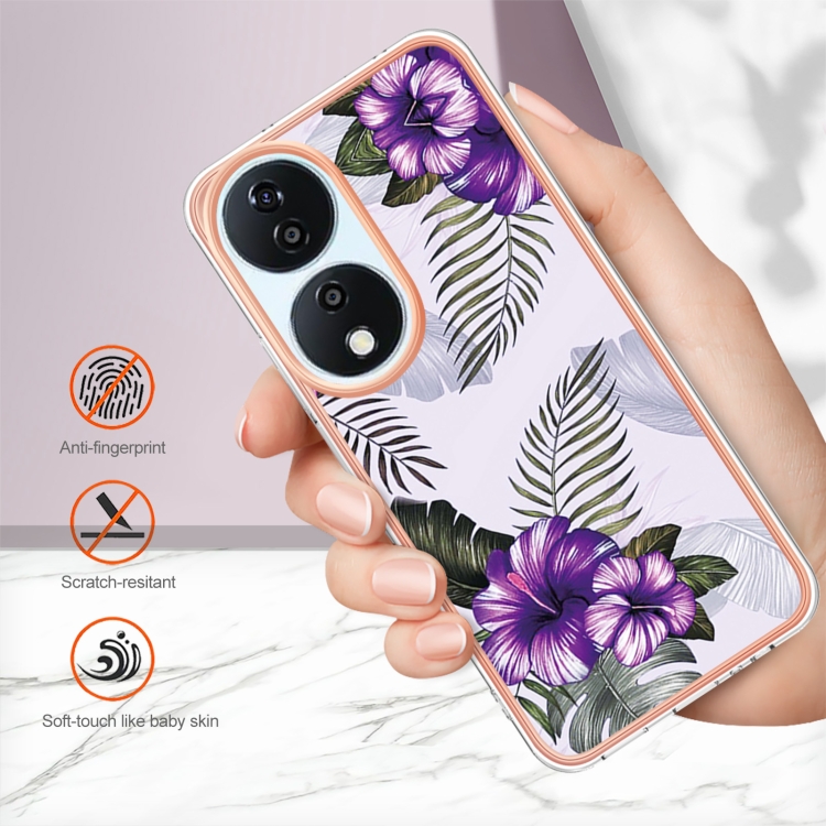 IMD MARBLE Husă De Protecție Pentru Honor X7b PURPLE FLORE