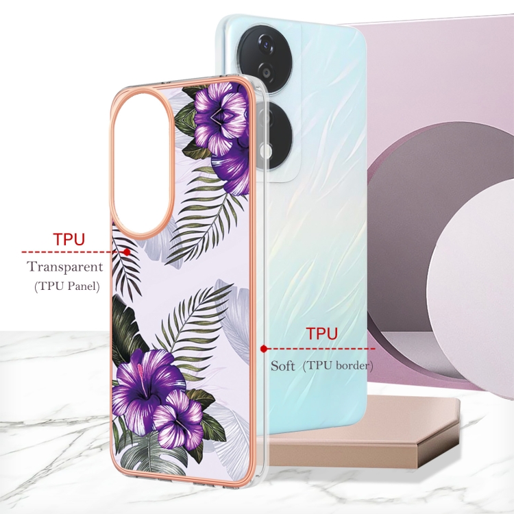 IMD MARBLE Husă De Protecție Pentru Honor X7b PURPLE FLORE