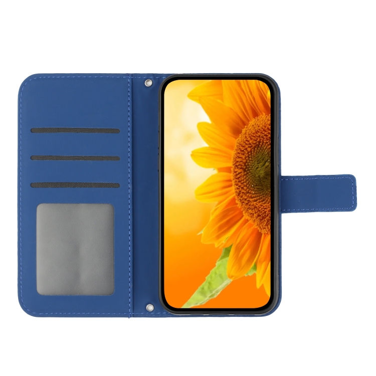 ART SUNFLOWER Husă Portofel Cu șnur Pentru Motorola Moto G85 5G Albastru