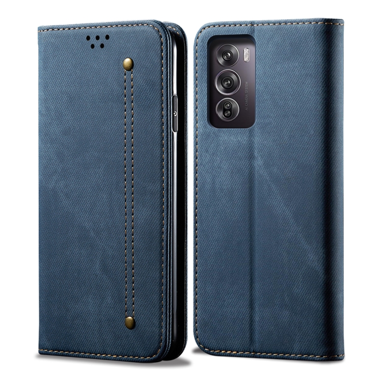 DENIM Husă Portofel Pentru Oppo Reno12 5G Albastru