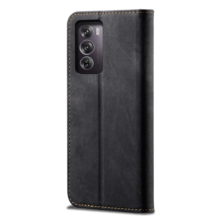 DENIM Husă Portofel Pentru Oppo Reno12 5G Negru