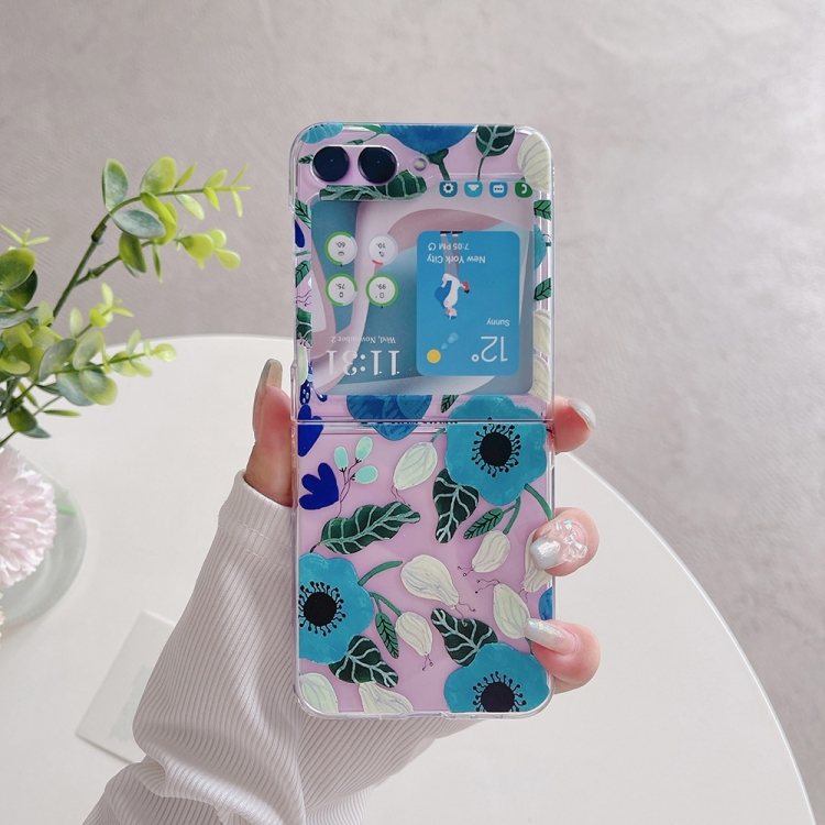 ART Husă Din Plastic Pentru Samsung Galaxy Z Flip6 5G BLUE FLOWER