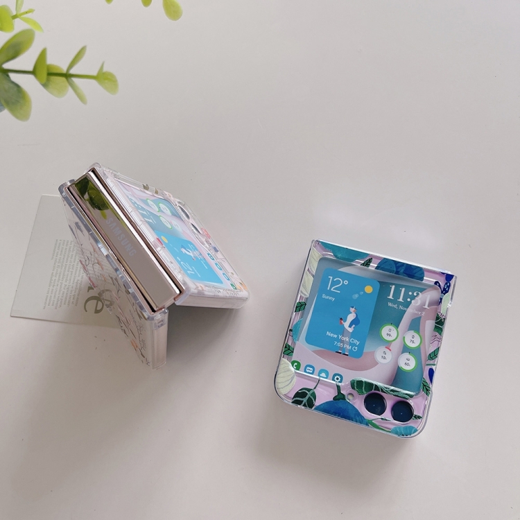 ART Husă Din Plastic Pentru Samsung Galaxy Z Flip6 5G BLUE FLOWER