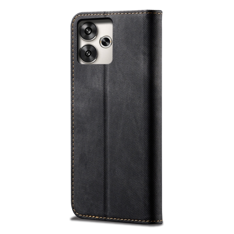 DENIM Husă Portofel Pentru Xiaomi Redmi 13 Negru