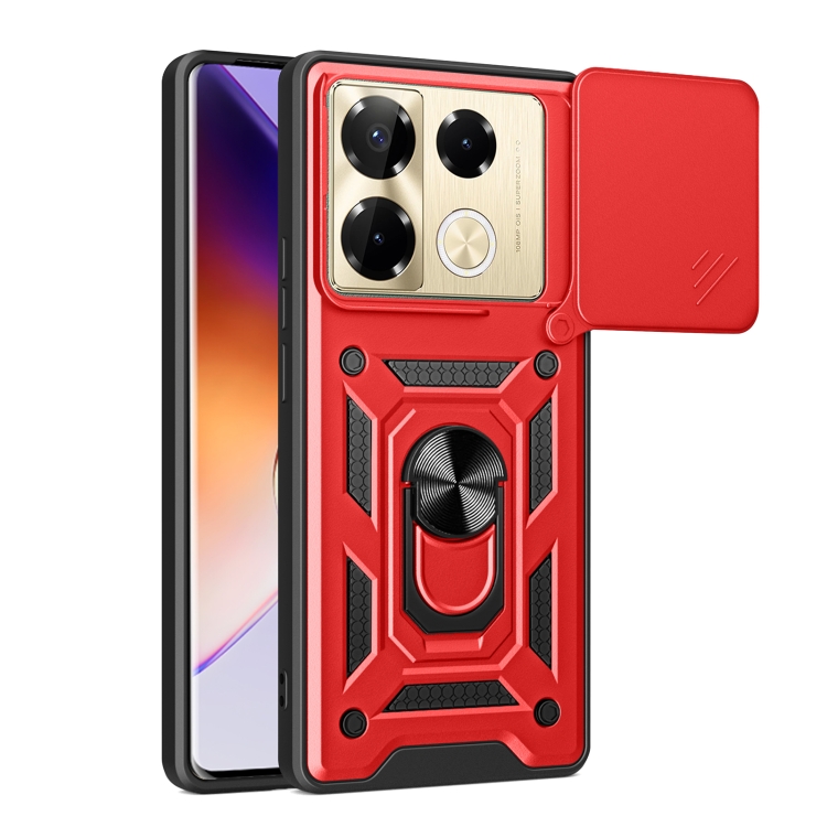 RING CAMERA Capac Cu Suport Pentru Infinix Note 40 Pro / 40 Pro+ 5G Roșu