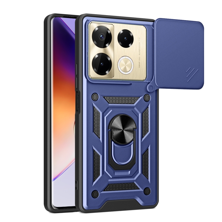 RING CAMERA Capac Cu Suport Pentru Infinix Note 40 Pro / 40 Pro+ 5G Albastru