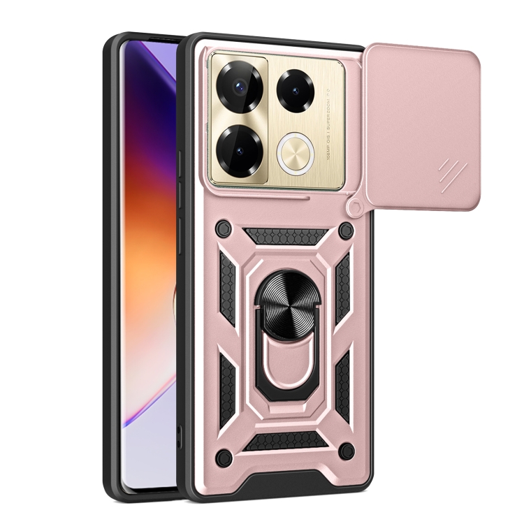 RING CAMERA Capac Cu Suport Pentru Infinix Note 40 Pro / 40 Pro+ 5G Roz