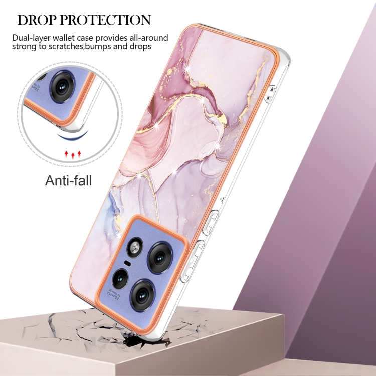 IMD MARBLE Husă De Protecție Pentru Motorola Edge 50 Pro ROSE GOLD