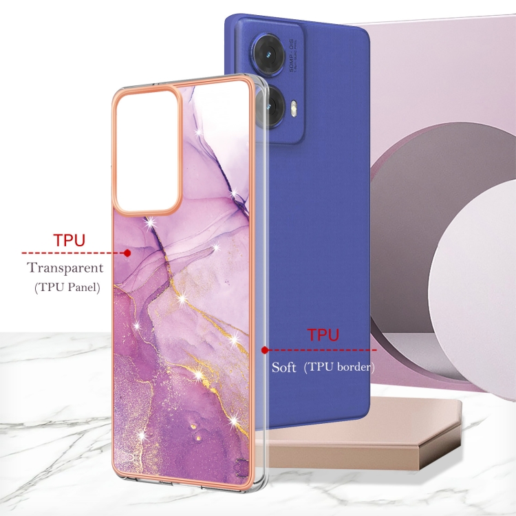 IMD MARBLE Husă De Protecție Pentru Motorola Moto G85 5G PURPLE