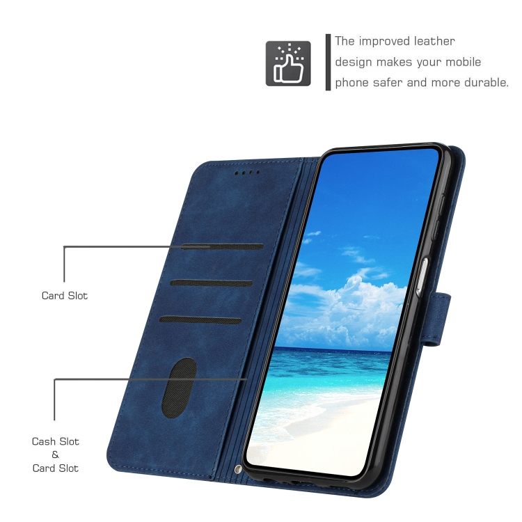 ART SMILE Husă Portofel Cu Curea Pentru Oppo Reno12 Pro 5G Albastru