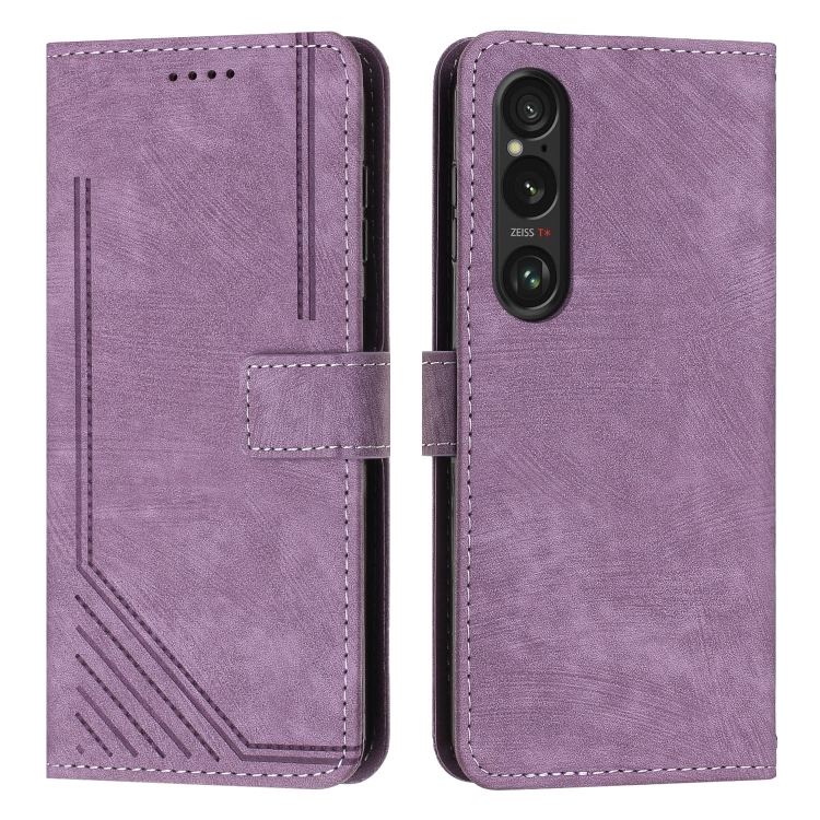 STRIPE Husă Portofel Cu Curea Sony Xperia 1 VI Violet