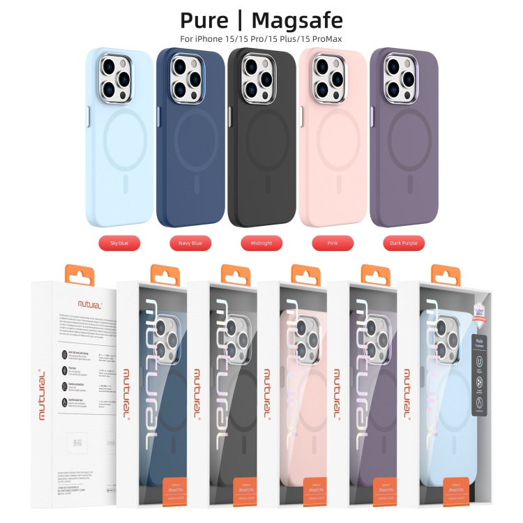 MUTURAL SILICONE MAGSAFE Husa De Protectie Apple I Phone 15 Pro Albastru Inchis