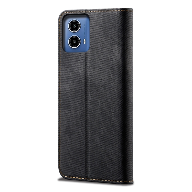 DENIM Husă Portofel Pentru Motorola Moto G85 5G Negru