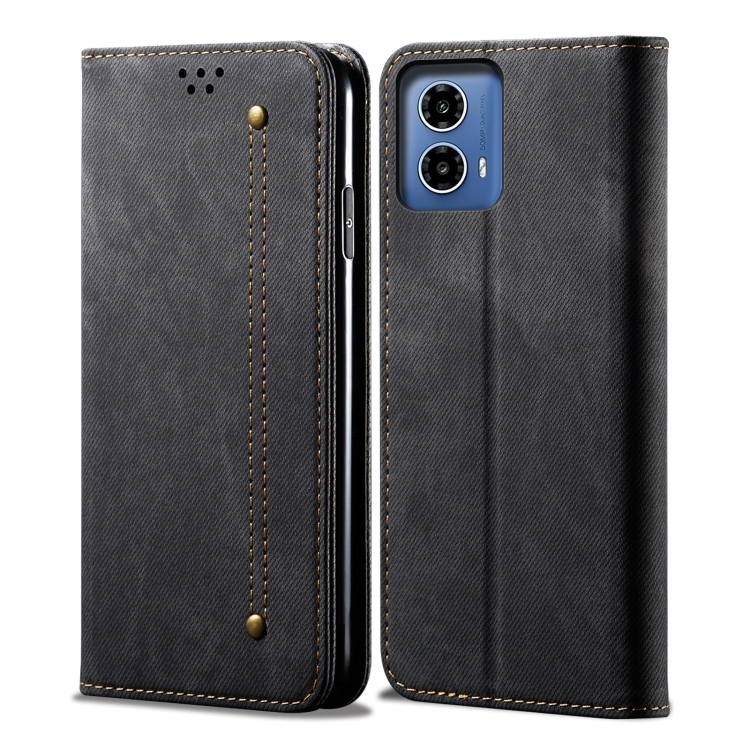 DENIM Husă Portofel Pentru Motorola Moto G85 5G Negru