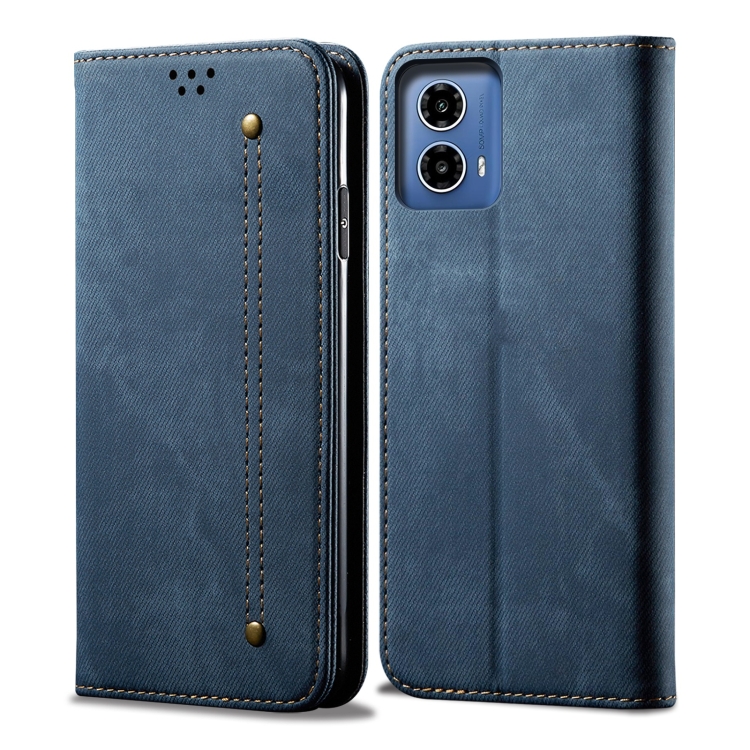 DENIM Husă Portofel Pentru Motorola Moto G85 5G Albastru